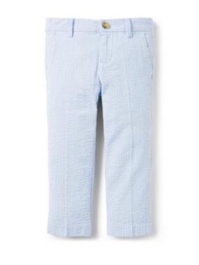 Janie and Jack Blue Stripe Seersucker Pant 12-18 MO NWOT